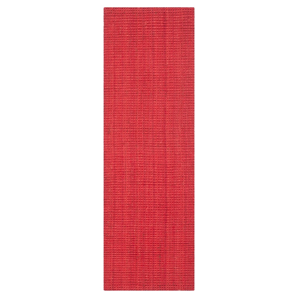 Red Solid Woven Runner 2'3inx7' - Safavieh