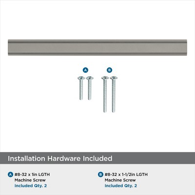 Brushed Nickel Modern Cabinet or Drawer Pull with Mounting Hardware