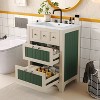DOMETOUR 24 Inch Bathroom Vanity with Ceramic Sink, Bathroom Vanity Cabinet with 2 Drawers, Wooden Bathroom Sink Cabinet - 2 of 4