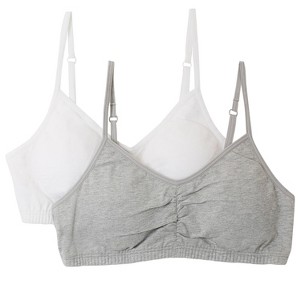 Fruit of the Loom Girls' Bralette with Removable Pads 2-Pack - 1 of 3