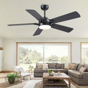 52" Indoor and Outdoor Ceiling Fan with Light and Remote Compatiable with Sloped Ceiling - 1 of 4