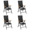 vidaXL Garden Dining Set Black and Brown - 63" Table Length 4 Items - 4 of 4