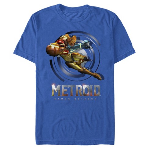 Men's Nintendo Metroid Samus Returns Circle T-shirt - Royal Blue - 3x ...