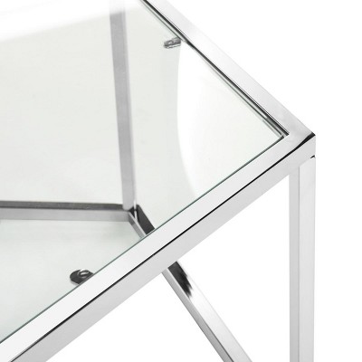 Eliana 36" Chrome and Glass Hexagonal Coffee Table