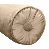 7"x18" Chelsea Luxe Velvet Neckroll with Piping and Button Oblong Throw Pillow - Edie@Home - 3 of 4