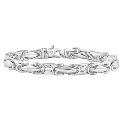 Men's Crucible Stainless Steel Beveled Curb Chain Bracelet (11mm) - Silver  (8.5) : Target