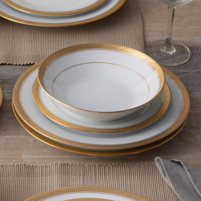 Noritake Crestwood Gold 50-Piece Dinner Set, Service for 8 plus Serving Pieces, 4 of 9