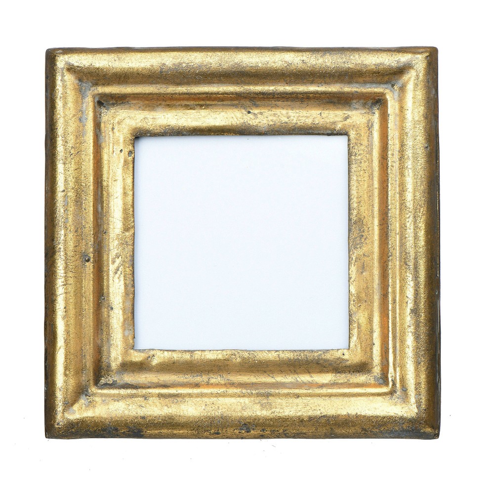 Photos - Photo Frame / Album 3.5" x 3.5" Square Picture Single Frame Antique Gold - Storied Home