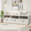 70in TV Stand for TVs up to 80", Mid Century Modern Entertainment Center with Storage Drawer and Open Shelves - 2 of 4