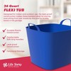 Life Story Flexi Tub, Versatile 26 Quart Storage Tote, Flexible Plastic Home Organizer Lightweight Basket with Carrying Handles, Blue - 2 of 4