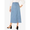 Jessica London Women's Plus Size True Fit Stretch Denim Midi Skirt - 3 of 4