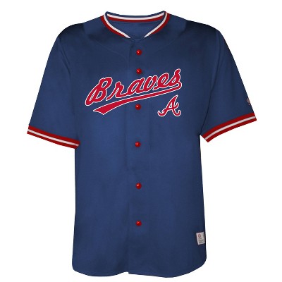 Mlb Atlanta Braves Men's Button Down Jersey - Xl : Target