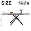 59" Modern Extendable Dining Table with Sintered Stone Top & Steel X-Base, Rectangular Kitchen Table for 4-6 People – The Pop Home - 4 of 4