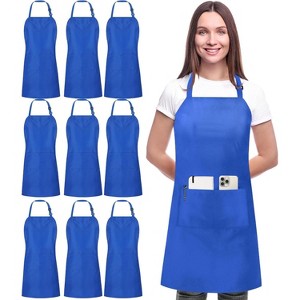 10-Pack Bib Aprons - Water & Oil Resistant with 2 Pockets, Trusted Brand for Home Kitchens and Small Teams - 1 of 4