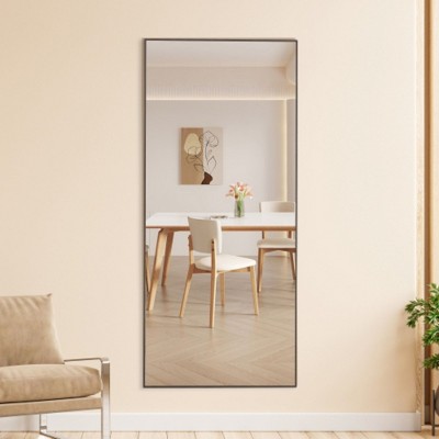 Strong Wood Full-Length Mirror: Dressing, Bedroom, Porch, Decor, Retail - Floor/Wall Mount
