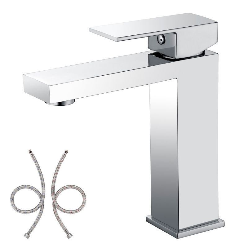Sumerain Chrome Bathroom  Sink Faucet, Single Hole Faucets, Stainless Steel 304, Single Handle, 1 of 12