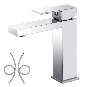 Sumerain Chrome Bathroom  Sink Faucet, Single Hole Faucets, Stainless Steel 304, Single Handle
