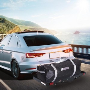 Heavy-Duty 750 LBS Capacity Hitch Mount Cargo Carrier ¨C 60" x 19" x 6" Foldable Rear Cargo Rack with Reflective Safety Reflectors - 1 of 4