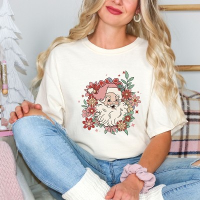 Simply Sage Market Floral Santa Garment Dyed Tee