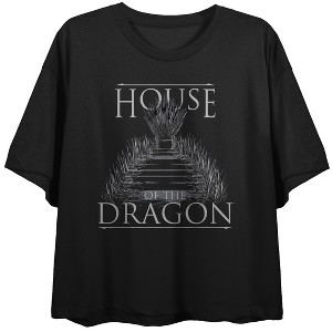 House of the Dragon Title Logo Women's Black Crop Tee - 1 of 3