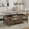 Rowan Lift Top Coffee Table Smoky Brown - Wyndenhall: Hidden Storage, Transitional Style, Pine & Plywood - 3 of 4