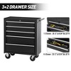 MAYEERTY 5-Drawer Locking Rolling Tool Chest with Wheels, Heavy-Duty Tool Storage Cabinet with Top Cushion for Garage, Warehouse, Repair Shop - 4 of 4