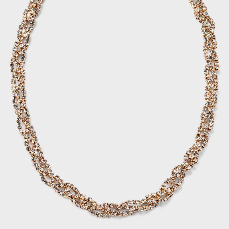 Twisted Cupchain Statement Necklace - A New Day&#8482; Gold, 1 of 6