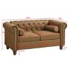 55'' Velvet Chesterfield Love Seat,Tufted 2-Seater Sofa with Rolled Arms and Nailhead Trim for Living Room-Maison Boucle - 2 of 4