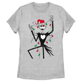 Women's The Nightmare Before Christmas Jack Christmas Lights T-Shirt