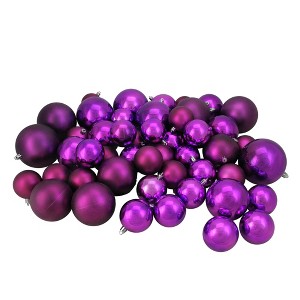 Northlight Shatterproof Christmas Ball Ornaments - 2.25" to 4" (100mm) - Purple - 50ct - 1 of 1