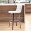 Bekrvio 26" Counter Height Bar Stools - PU Leather Swivel, L Shape Back, Upholstered, Mid-Century Modern Chairs for Kitchen Counter Island - 3 of 4
