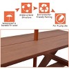 Infans Children Outdoor 4 Seat Kids Picnic Table Bench w/ Folding Umbrella Garden Yard - 4 of 4