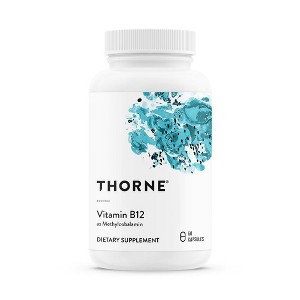 Thorne Vitamin B12 - as Methylcobalamin - Gluten-Free, Soy-Free, Dairy-Free - 60 Capsules - 1 of 4