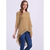 INSPIRE CHIC Women's High Low Hem Scoop Neck Asymmetrical 3/4 Sleeve Summer Top - 2 of 4