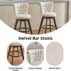 QingMoon 360° Swivel Bar Stools, Velvet Counter Height Chairs Set of 2 with Footrest Ring and Tufted Button Trimmed Edges for Kitchen Island, Pub - 4 of 4