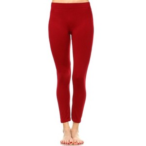 Women's Slim Fit Solid Leggings - One Size Fits Most - White Mark - 1 of 3
