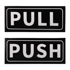 Unique Bargains Self-Adhesive Convenience Stores Push Pull Door Sign 1 Set - 1 of 4
