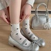Anna-Kaci Women's 5-Pair Set Frilly Crew Socks with Heart Pattern and Ruffle Trim Breathable Knit Design for Flats or Loafers - 4 of 4