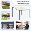 10' x 10' Steel Outdoor Pergola Gazebo, Patio Canopy with Weather-Resistant Fabric and Drainage Holes for Backyard, Deck, Garden - 4 of 4