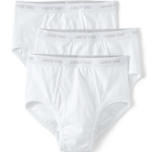 Lands' End Men's Knit Briefs 3 Pack - Medium - White