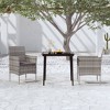 vidaXL Patio Dining Set Outdoor Dining Set Table and Chair Set for Garden - Gray and Black 31.5" Table Length 2 Items - 2 of 4