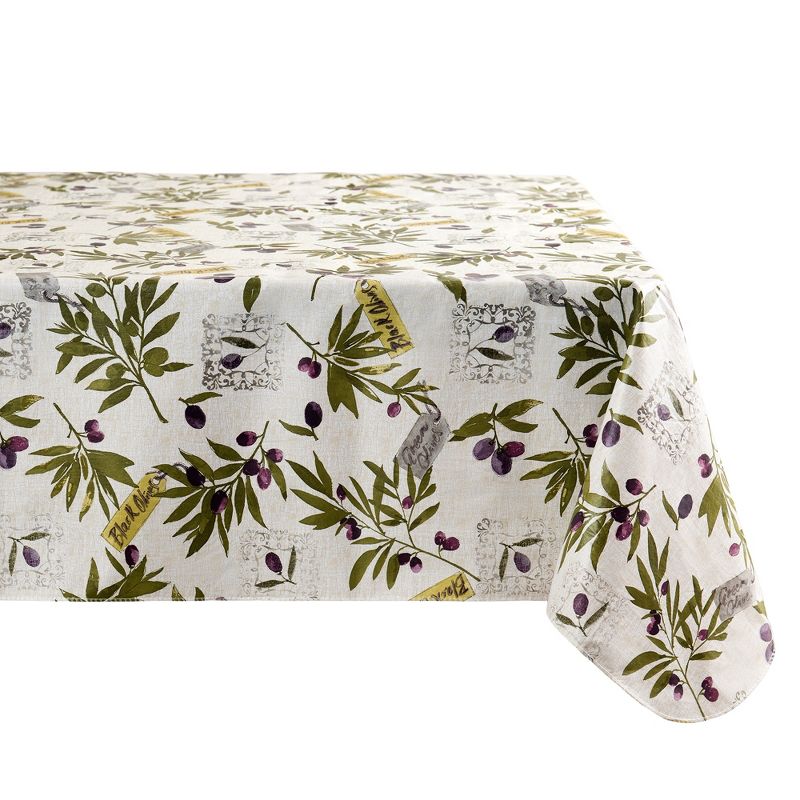 Montalcino Italian Olive Branches Printed Vinyl Indoor/Outdoor Tablecloth - Elrene Home Fashions, 2 of 5