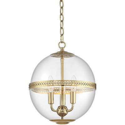 Stiffel Kaeli 12" Wide Aged Brass 3-Light Glam Globe Pendant Light