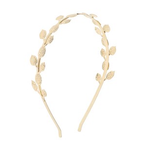 Unique Bargains Women's Cute Shell Leaf Headbands Gold Tone 1 Pc - 1 of 4