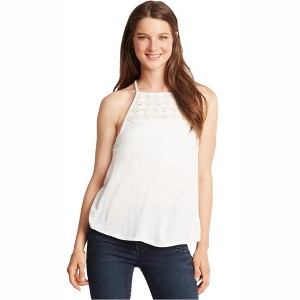 Aeropostale Womens Crochet Hi-Neck Cami Tank Top, Off-White, Medium - 1 of 2