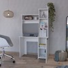 CAVINAS Home Office Desk Modern Computer Desk with 4 Open Shelves and Storage Cabinet for Office, Study - 2 of 4