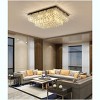 Ludomide Modern Square Crystal Chandelier, Large Flush Mount Ceiling Light Fixture with K9 Raindrop Lights Crystals, Rectangular Chandeliers - 2 of 4