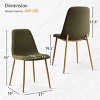 Armless Dining Chair Set Of 2 With Oak Metal Legs,Linen Dining Chair for Dining Room,Kitchen Chair,Modern Design-Tanpinhause - 4 of 4