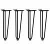 vidaXL - Solid Steel Hairpin Table Legs 16.5" Black - Modern Adjustable Table Base with Pre-Drilled Holes for Home/Office/Garden - 2 of 4