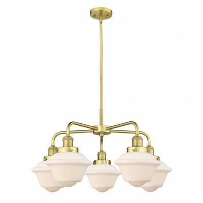 Oxford - 5 Light Stem Hung Chandelier In Art Deco Style-13.5 Inches Tall and 24.5 Inches Wide